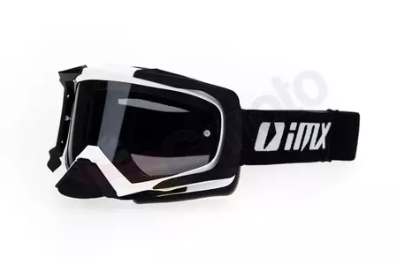 Gogle motocyklowe IMX Dust biało czarny matowy szybka przyciemniana + przeźroczysta