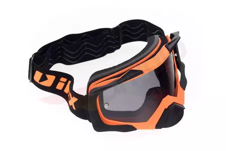 Occhiali da moto IMX Dust arancio nero opaco colorato + vetro trasparente-5