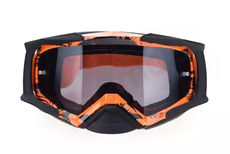 Motorcykelglasögon IMX Dust graphic orange svart matt tonat + transparent glas-4