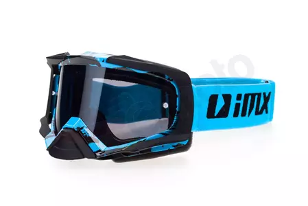 Motocyklové brýle IMX Dust graphic blue matte black tónované + průhledné sklo - 3801822-023-OS
