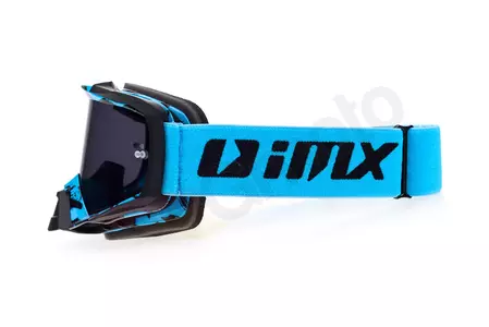 Motorcykelglasögon IMX Dust grafisk blå matt svart tonat + transparent glas-3