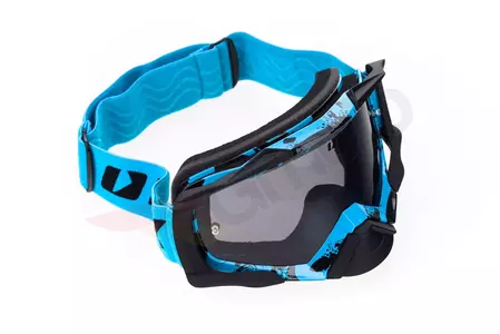 Motocyklové okuliare IMX Dust graphic modré matné čierne tónované + priehľadné sklo-5