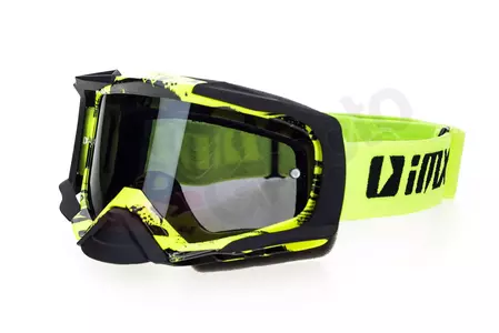 Lunettes moto IMX Dust graphic yellow matte black tinted + transparent glass-1