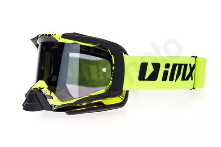 Motorcykelglasögon IMX Dust grafik gul matt svart tonat + transparent glas-2