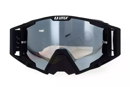 Motorcykelglasögon IMX Sand matt svart speglat silver + transparent glas-4