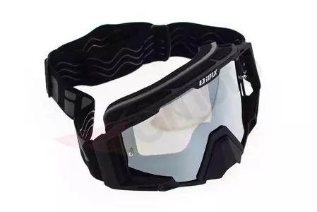 Occhiali da moto IMX Sand nero opaco argento specchiato + vetro trasparente-5