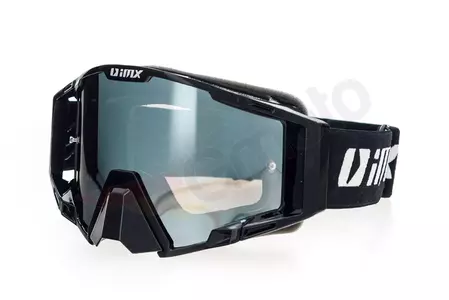 Motorcykelbriller IMX Sand sort spejlet sølv + gennemsigtigt glas-1
