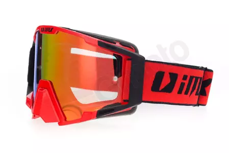 Motocyklové okuliare IMX Sand red matte black mirrored red + transparent glass-2
