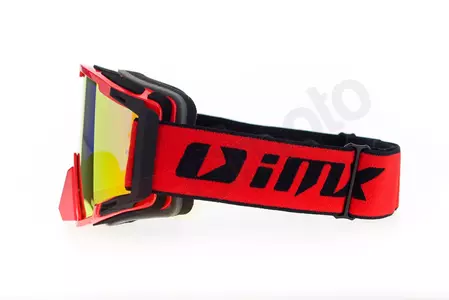 Motorradbrille IMX Sand rot matt schwarz verspiegelt rot + transparentes Glas-3