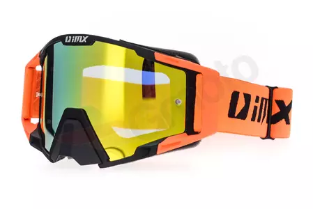 Motorcykelbriller IMX Sand mat sort orange spejlglas orange + transparent - 3801831-909-OS