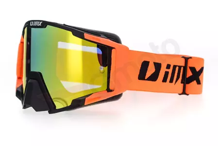 Motorradbrille IMX Sand mattschwarz orange Spiegelglas orange + transparent-2