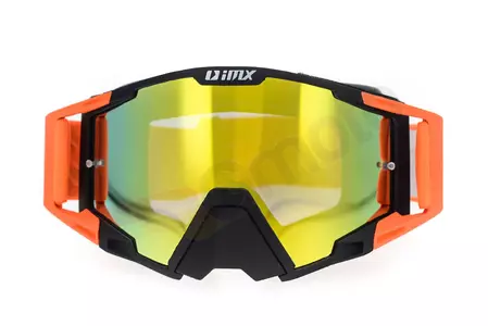 Motorcykelglasögon IMX Sand matt svart orange spegelglas orange + transparent-4