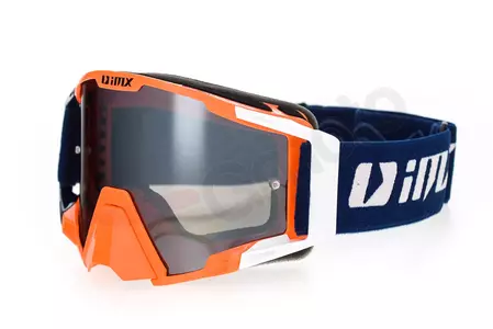 Motociklininko akiniai IMX Sand oranžiniai oranžiniai balti mėlyni veidrodiniai sidabriniai + skaidrus stiklas - 3801831-592-OS