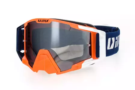 Motorbril IMX Zand oranje wit blauw gespiegeld zilver + transparant glas-2