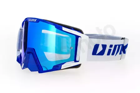 Motocyklové okuliare IMX Sand blue white mirrored blue + transparent glass-2