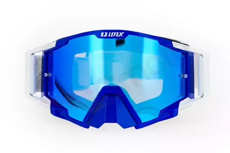 Occhiali da moto IMX Sand blu bianco specchiato blu + vetro trasparente-4