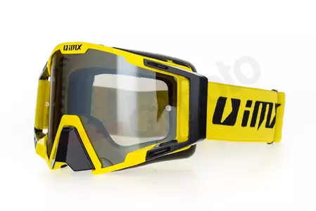 Gafas de moto IMX Sand amarillo-negro plata mate espejado + cristal transparente-2