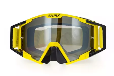 Motorradbrille IMX Sand gelb-schwarz matt verspiegelt silber + transparentes Glas-4