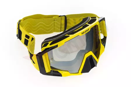 Lunettes de moto IMX Sand jaune-noir mat argent miroité + verre transparent-5