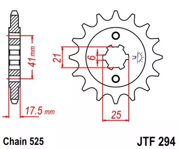 Voortandwiel JT JTF294.15, 15z maat 525 - JTF294.15