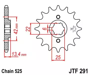 JT JTF291.15 prednji lančanik, 15z, veličina 525 - JTF291.15