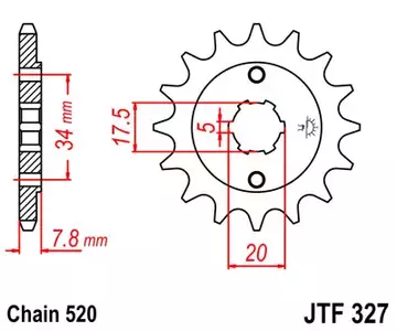 Pinion față JT JTF327.14, 14z dimensiune 520 - JTF327.14