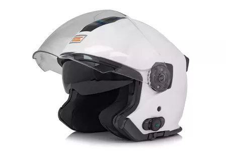 Origine Palio 2.0 + BT blanco sólido brillante abierto casco de moto L-1
