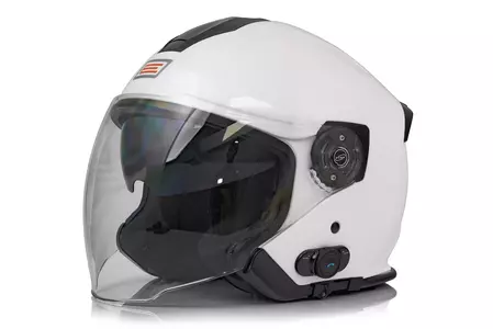 Origine Palio 2.0 + BT blanco sólido brillante abierto casco de moto L-2