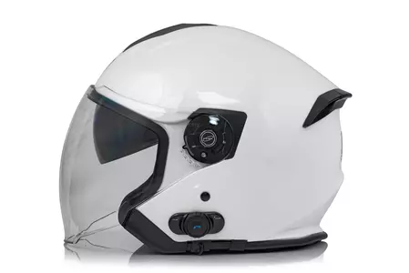 Origine Palio 2.0 + BT blanco sólido brillante abierto casco de moto L-3