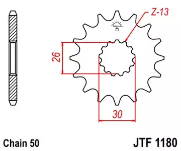 Pinion față JT JT JTF1180.18, 18z dimensiune 530