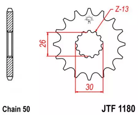 Zębatka przód JT JTF1180.18, 18z rozmiar 530-2