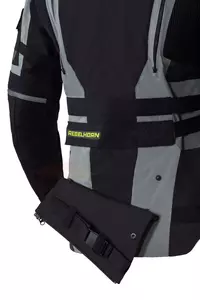 Giacca da moto Rebelhorn Patrol grigio-nero in tessuto fluo XS-7