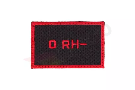 Rebelhorn odznak na suchý zip krevní skupiny 0 RH- 50x80mm