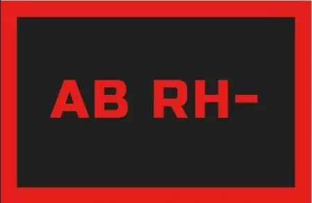 Rebelhorn Insigna Velcro grup sanguin AB RH- 50x80mm - RH-VEL-ABRH--02-OS
