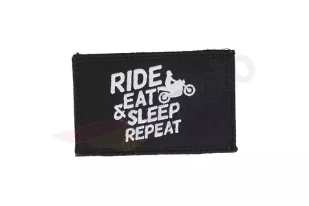 Rebelhorn Ride Ride Eat & Sleep Repeat Velcro Badge 50x80mm
