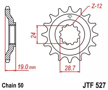 Pignon avant JT JTF527.17, 17z taille 530 - JTF527.17