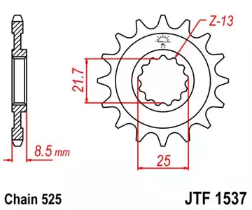 Предно зъбно колело JT JTF1537.16, размер 16z 525
