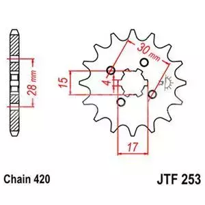Voortandwiel JT JTF253.17, 17z maat 420 - JTF253.17