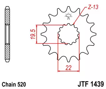 JT JTF1439.11 prednji lančanik, 11z, veličina 520 - JTF1439.11