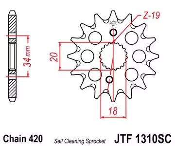 Zębatka przód stalowa JT JTF1310 SC rozmiar 420