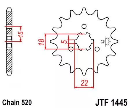 Voorste tandwiel JT JTF1445.12SC, 12z maat 520 zelfreinigend-2