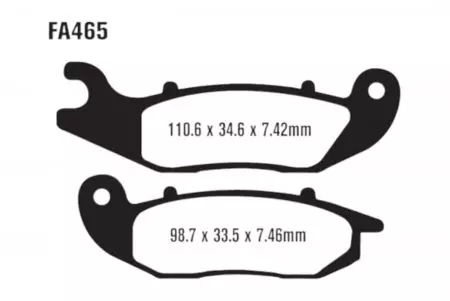 Plaquettes de frein EBC FA 465 R (2 pièces) - FA465R