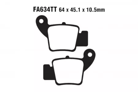 Plaquettes de frein EBC FA 634 TT (2 pièces) - FA634TT