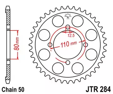 Задно зъбно колело JT JTR284.40, 40z размер 530-1