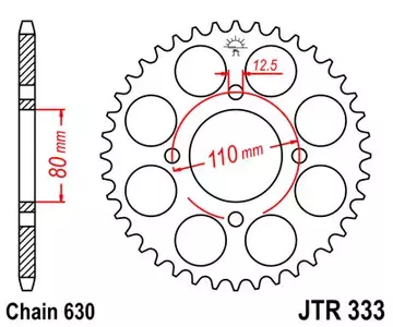Zębatka tył stalowa JT JTR333.41, 41z rozmiar 630 - JTR333.41