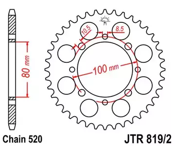 Kettenrad hinten Stahl JT JTR819/2.41, 41 Zähne Teilung 520 - JTR819/2.41