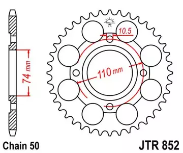 Zębatka tył stalowa JT JTR852.41, 41z rozmiar 530 - JTR852.41