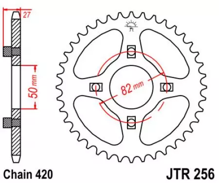 Hátsó lánckerék JT JTR256.31, 31z, 420-as méret-2