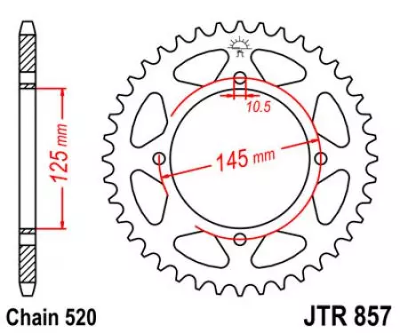 Bagerste tandhjul JT JTR857.39, 39z størrelse 520-2