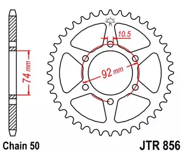 Kettenrad hinten Stahl JT JTR856.45, 45 Zähne Teilung 530 - JTR856.45